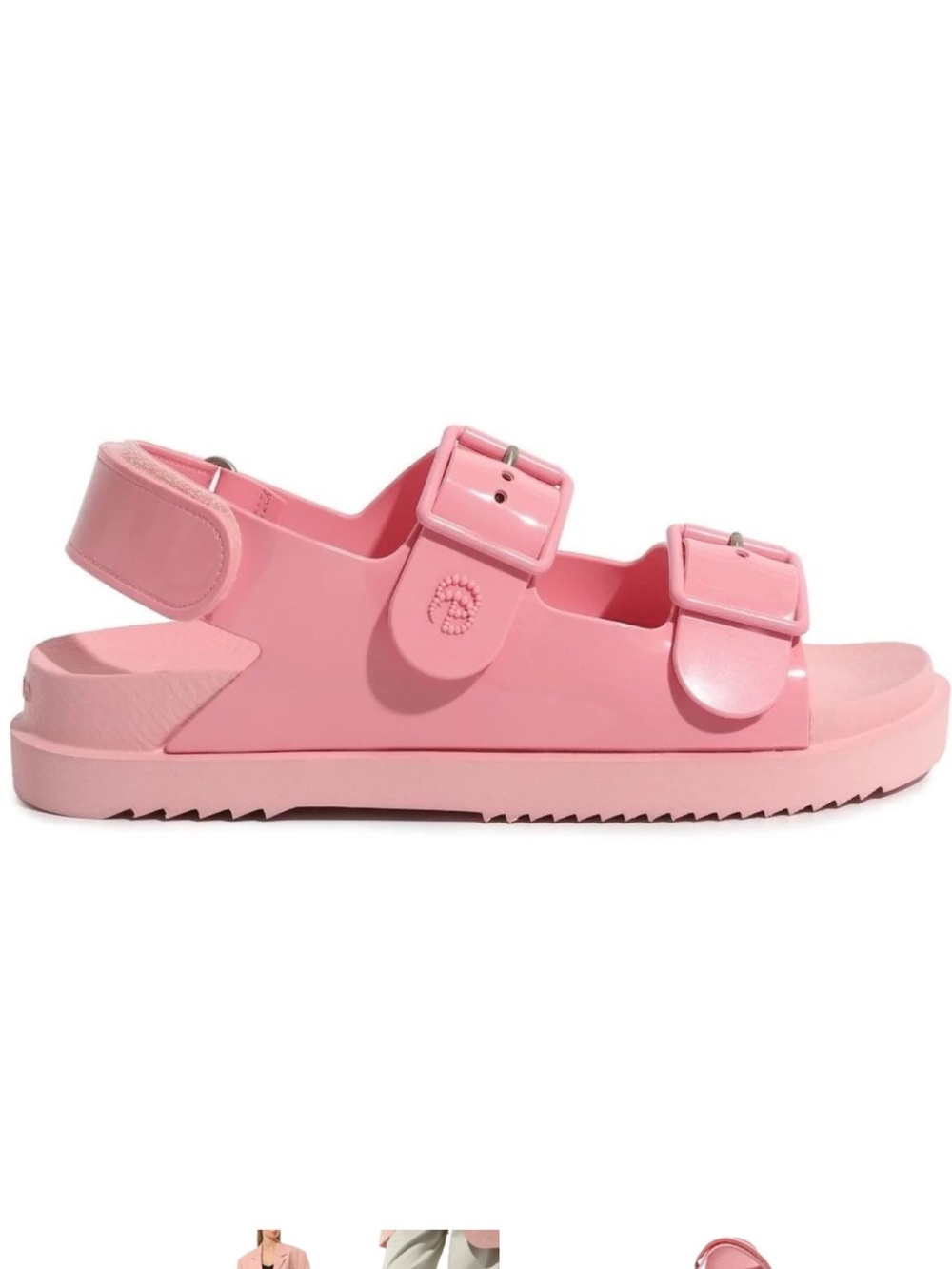 Gucci Double G Logo Rubber Slingback Sandals